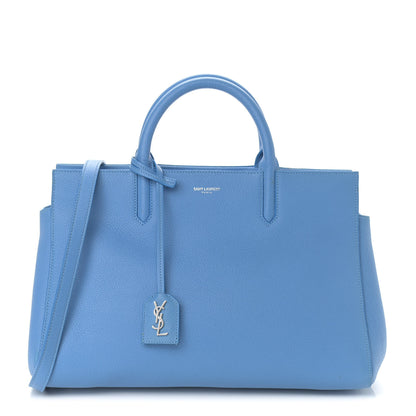 Saint Laurent Grained Calfskin Small Rive Gauche Cabas Blue Clair 1 of 16