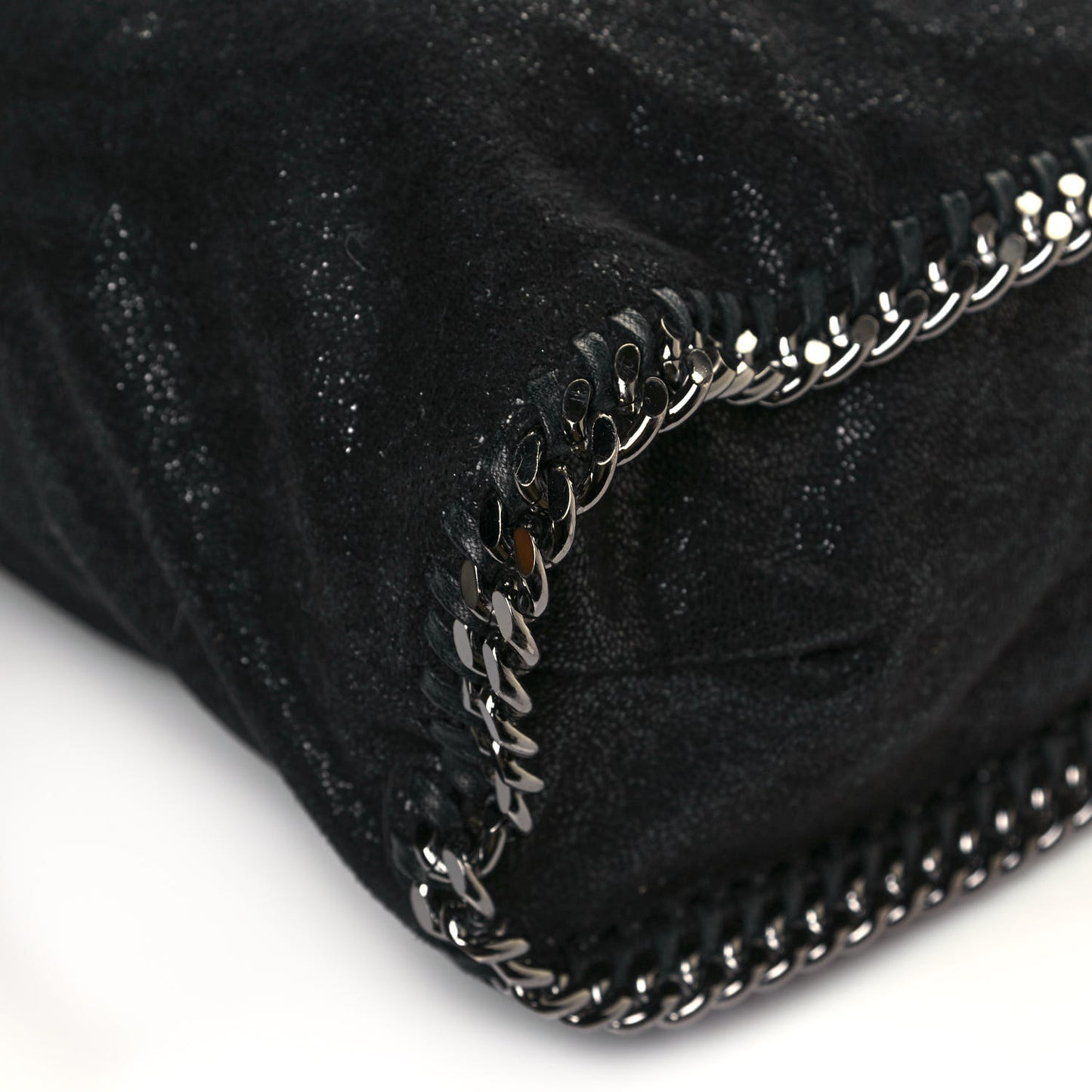 Metallic Shaggy Deer Big Falabella Tote Black