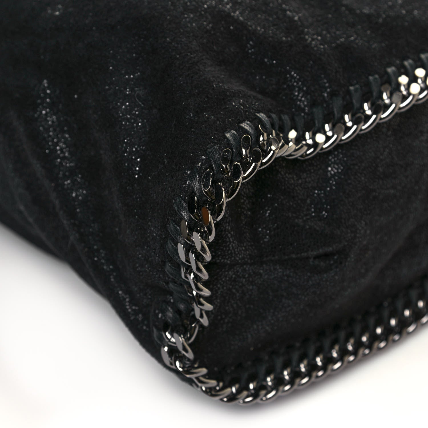 Stella McCartney Metallic Shaggy Deer Big Falabella Tote Black 7 of 11