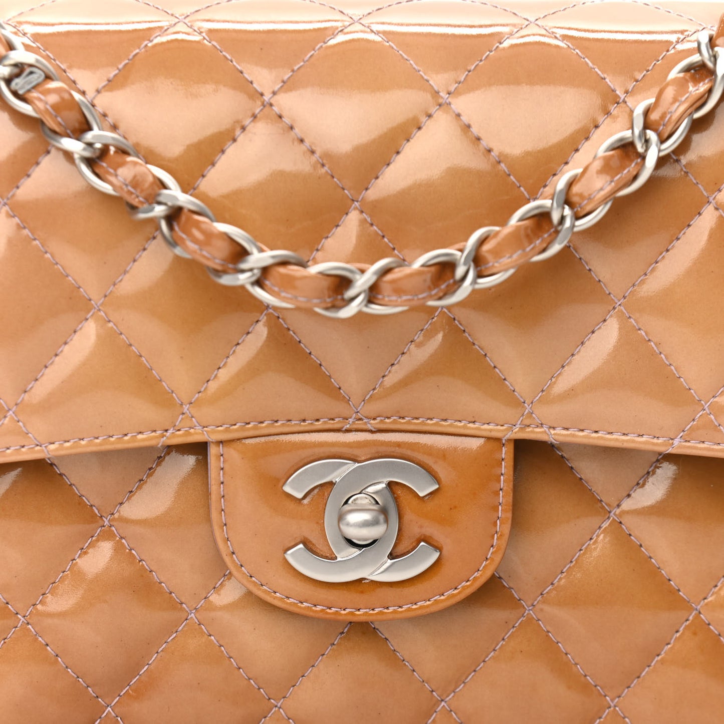 Patent Small Double Flap Mauve
