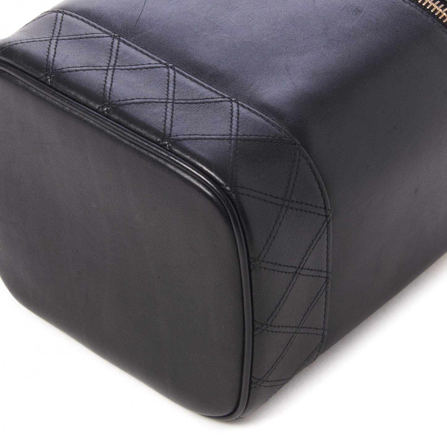Lambskin Vanity Cosmetic Case Black