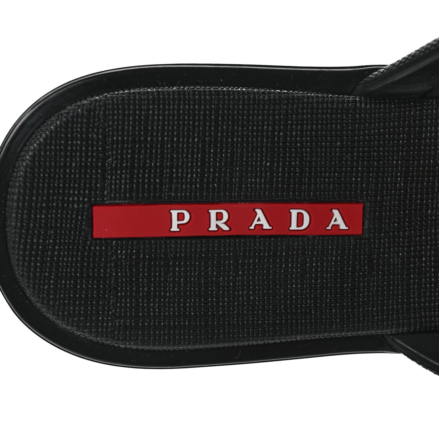 Prada Saffiano Metal Triangle Thong Sandals 35 Black 6 of 7