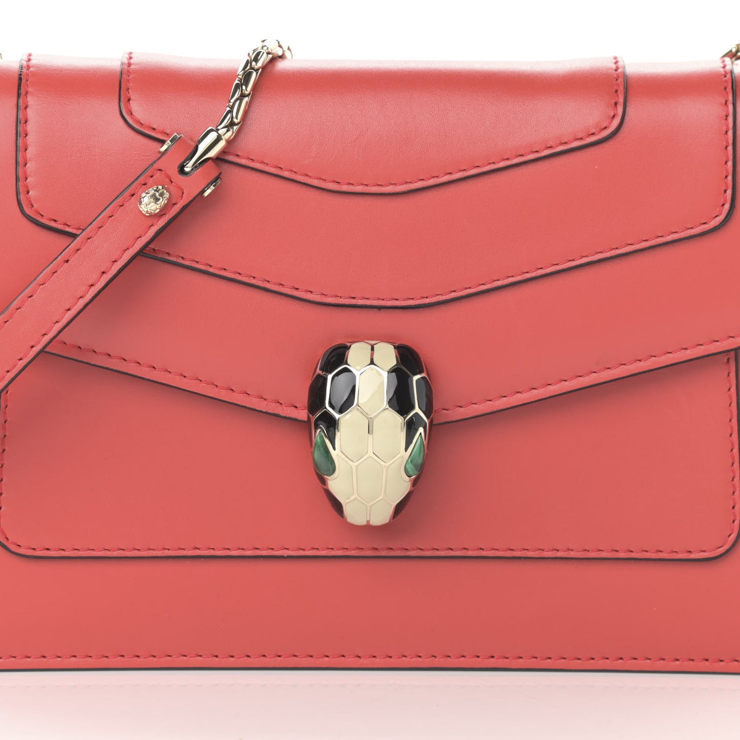 Calfskin Serpenti Forever Shoulder Bag Coral
