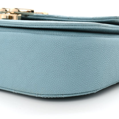 Chanel Grained Calfskin Quilted Small Cuba Top Handle Flap Blue 10 of 12