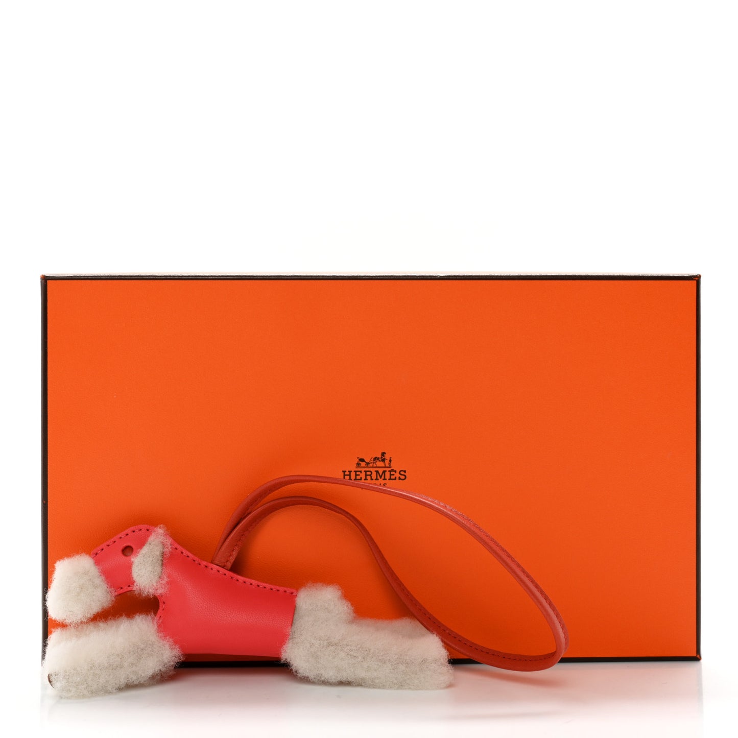 Milo Lambskin Shearling Budy Charm Orange Poppy