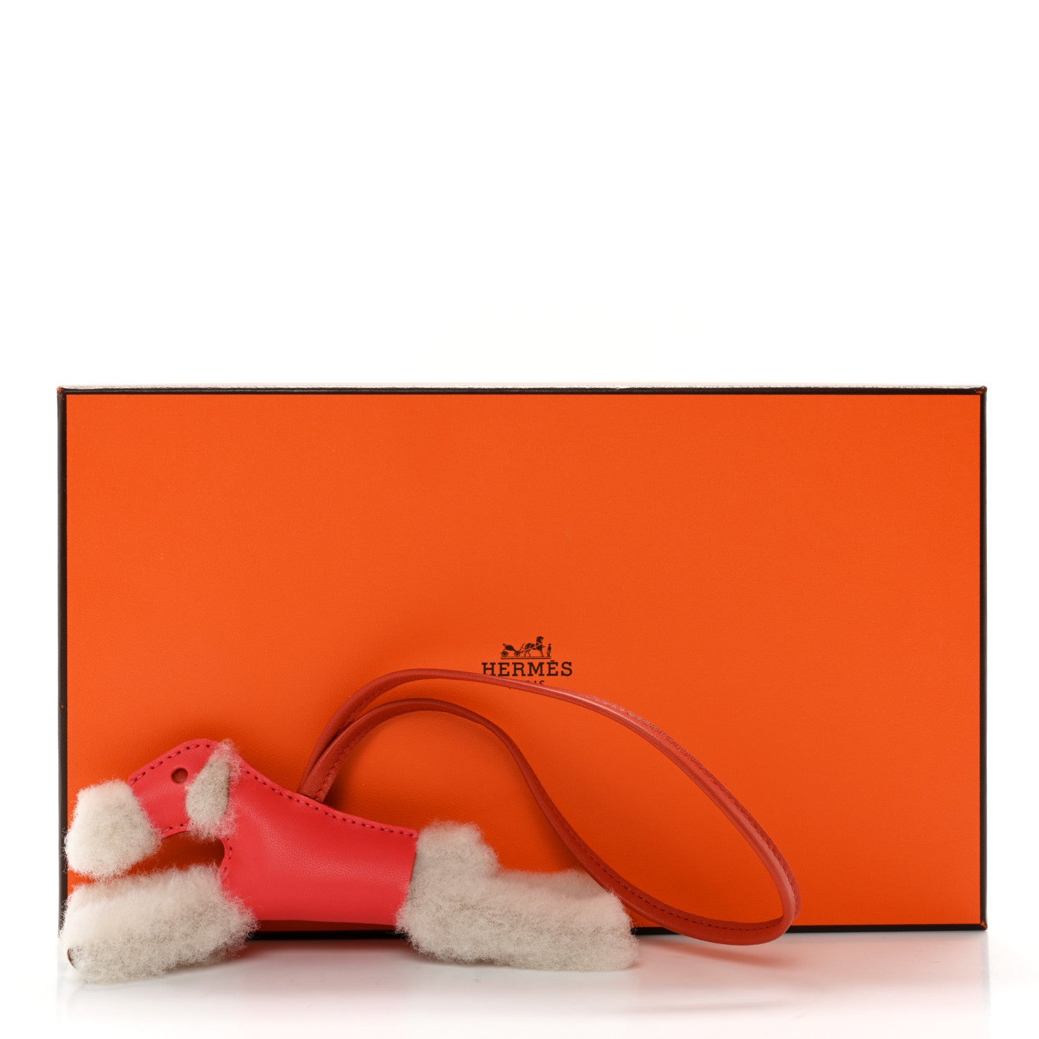 Hermes Milo Lambskin Shearling Budy Charm Orange Poppy 6 of 6