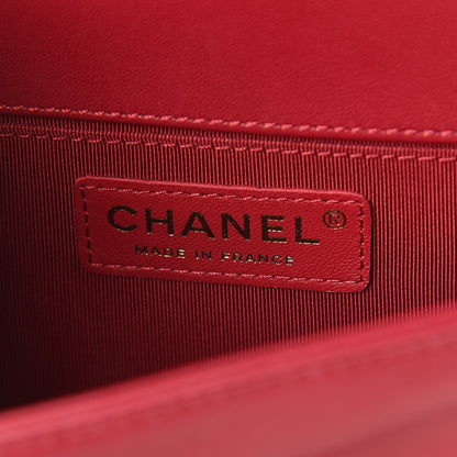Chanel Lambskin Quilted Small Boy Flap Dark Pink 5 of 8