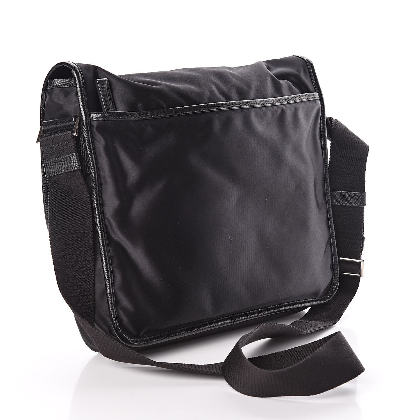 Tessuto Nylon Saffiano Messenger Satchel Black