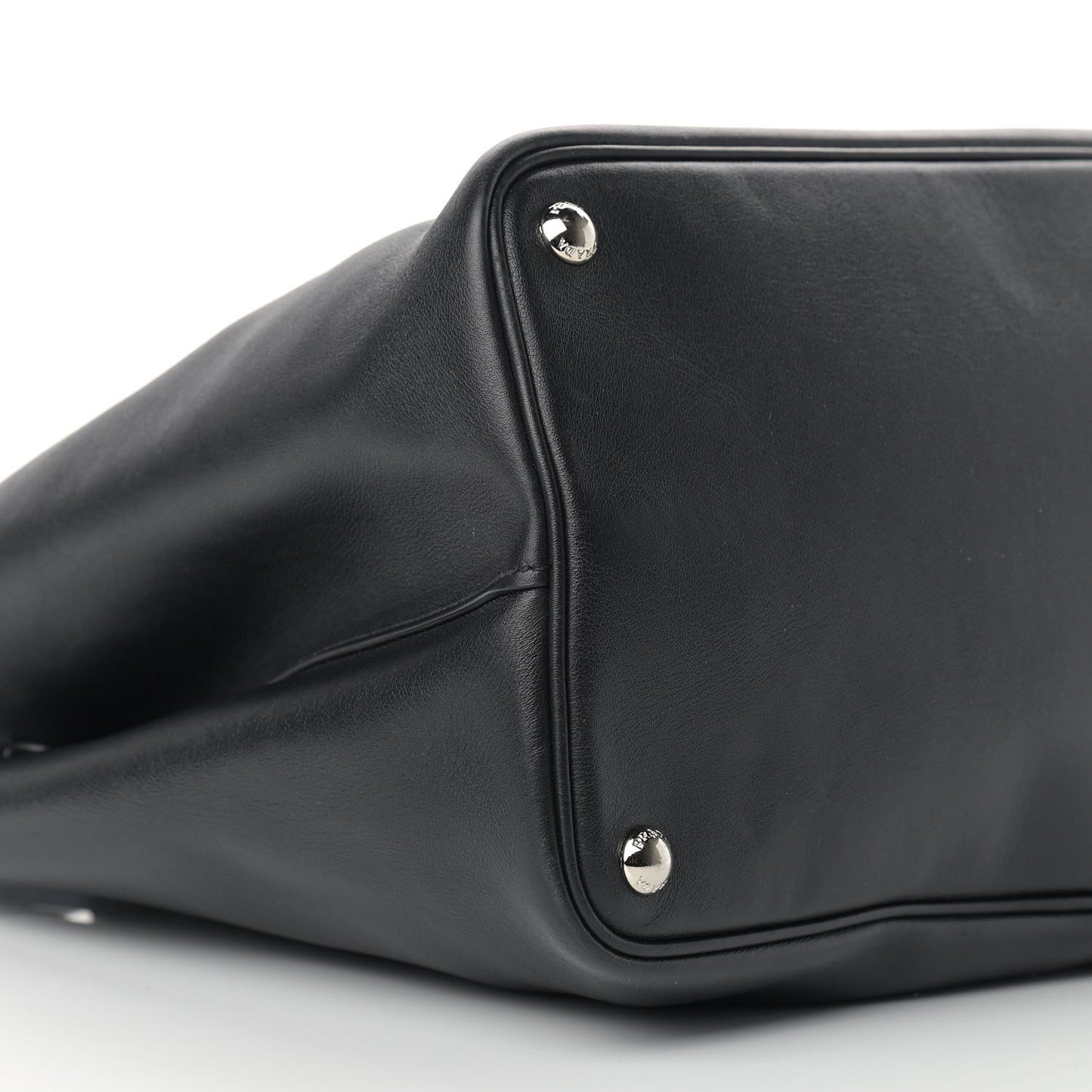 City Calfskin Large Double Bag Black