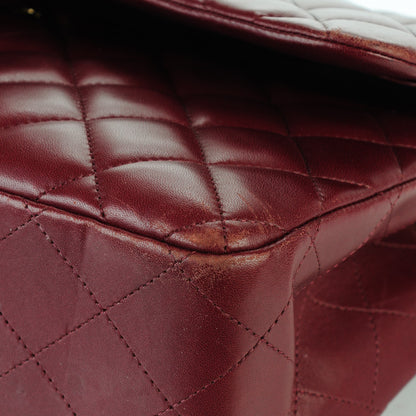 Chanel Lambskin Quilted Jumbo Double Flap Dark Red 8 of 13