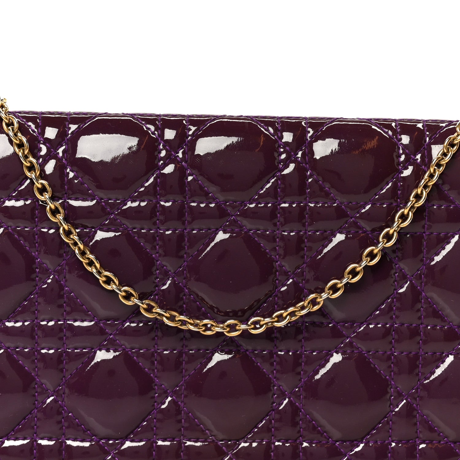Christian Dior Patent Cannage Lady Dior Convertible Clutch Purple 10 of 12
