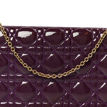 Christian Dior Patent Cannage Lady Dior Convertible Clutch Purple 10 of 12