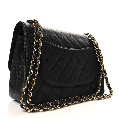 Chanel Caviar Quilted Jumbo Double Flap Black 3 of 11
