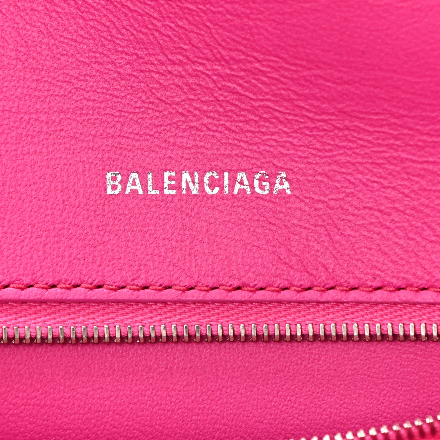 Shiny Box Calfskin Small Hourglass Top Handle Bag Acid Fuchsia
