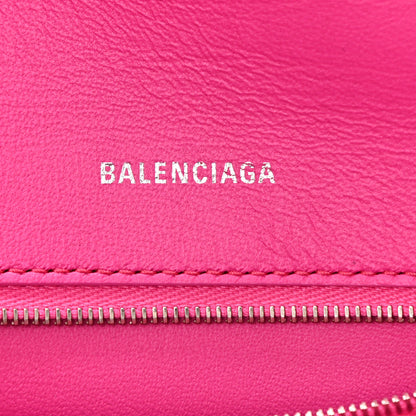 Balenciaga Shiny Box Calfskin Small Hourglass Top Handle Bag Acid Fuchsia 6 of 10