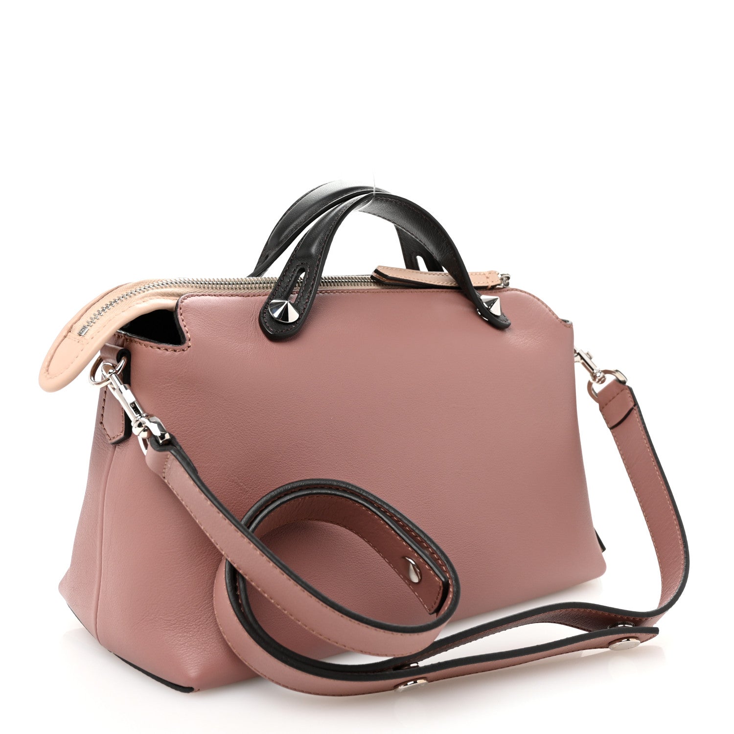 Fendi Vitello Dolce 4 Color Medium By The Way Boston Bag English Rose Latte Multicolor 3 of 11