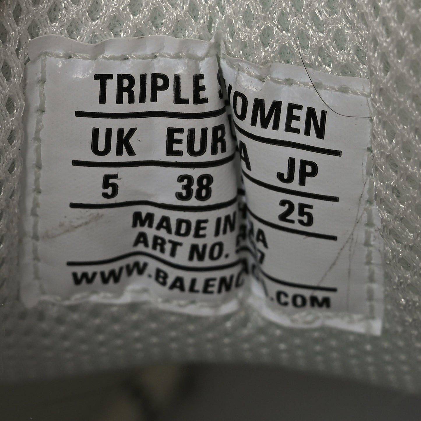 Fabric Mesh Womens Triple S Sneakers 38 Grey Red White