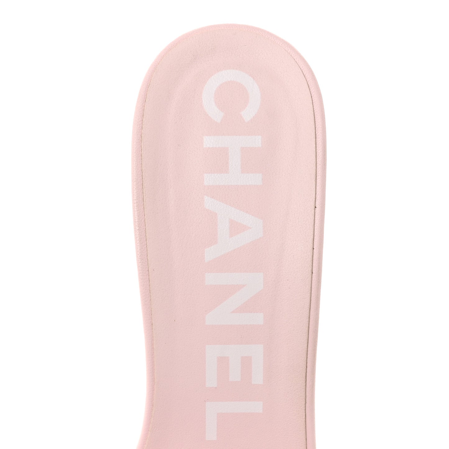 Lambskin Quilted Textured CC Mules 40.5 Light Pink