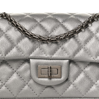 Chanel Metallic Grained Calfskin Quilted 2.55 Reissue Mini Flap Silver 12 of 12