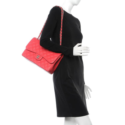 Chanel Caviar Quilted Jumbo Double Flap Red 3 of 8