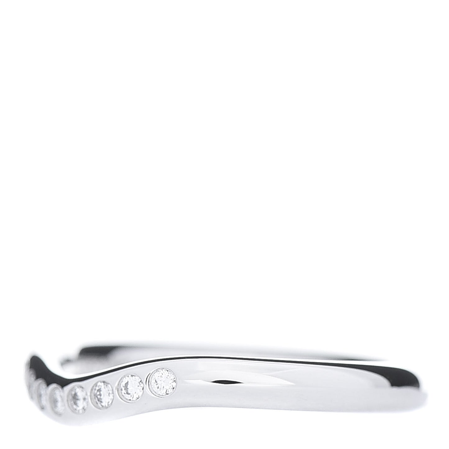 Platinum Diamond Elsa Peretti Curved Wedding Band Ring 48 4.5
