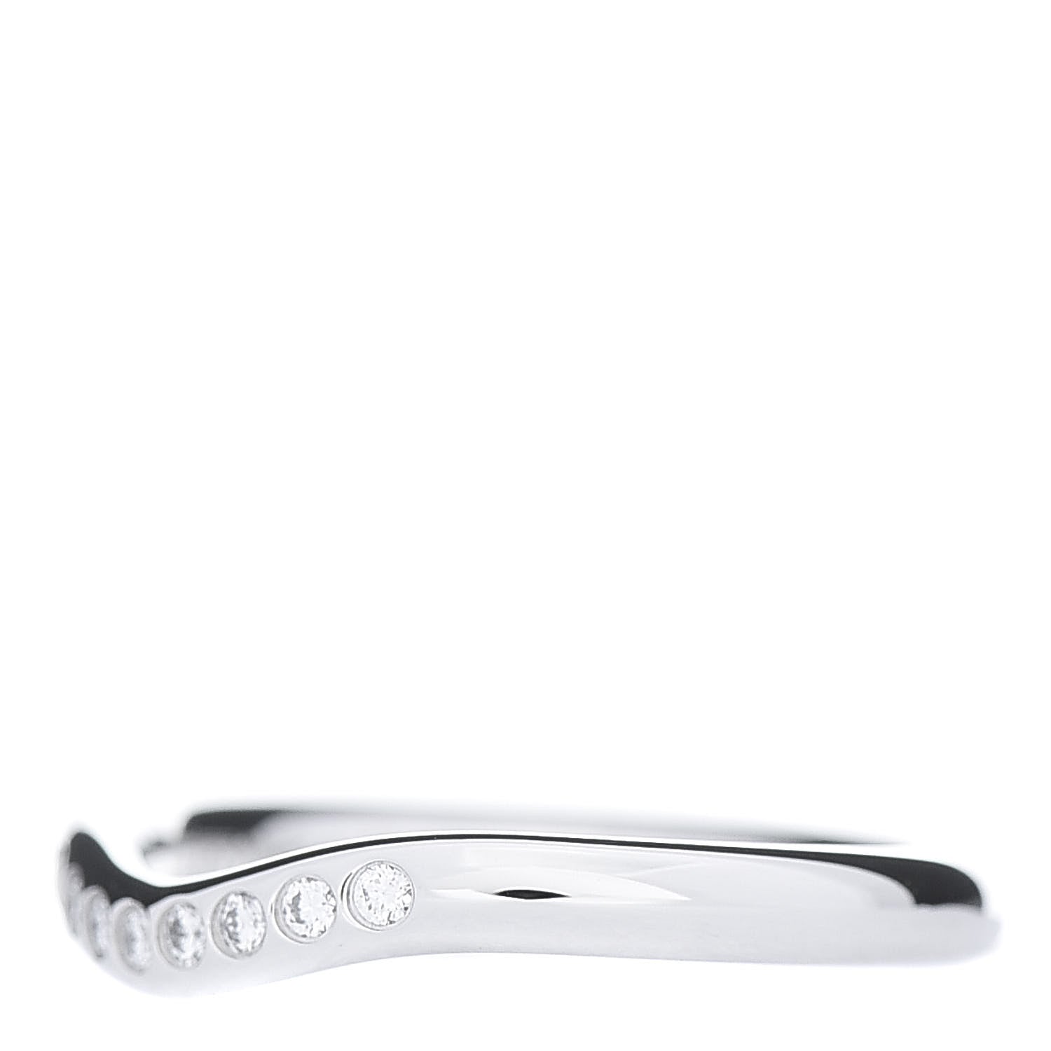 Tiffany Platinum Diamond Elsa Peretti Curved Wedding Band Ring 48 4.5 3 of 6