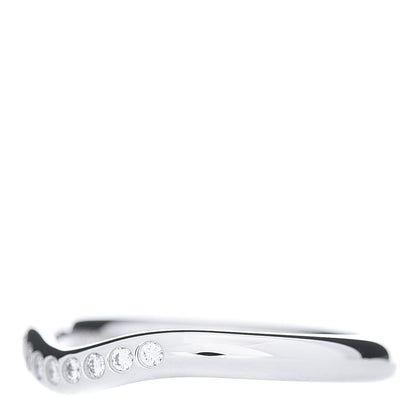 Tiffany Platinum Diamond Elsa Peretti Curved Wedding Band Ring 48 4.5 3 of 6