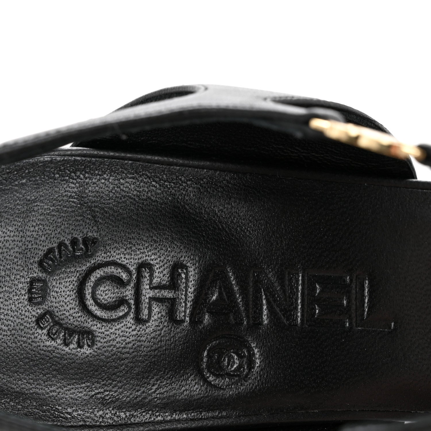 Chanel Lambskin Pointed Cap Toe CC Slingback Pumps 38 Black White 8 of 10
