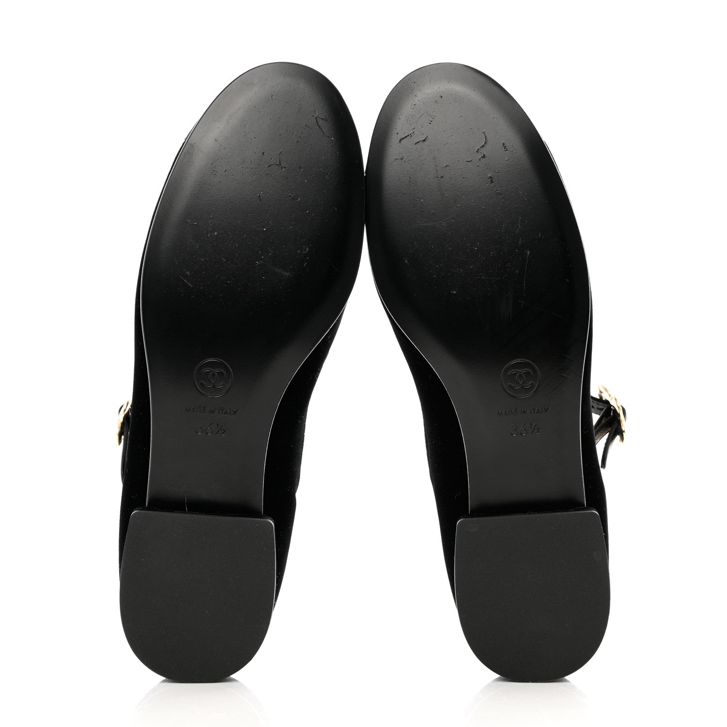 Chanel Velvet Grosgrain Mary Jane Flats 36.5 Black 6 of 9