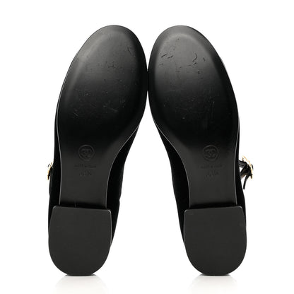 Chanel Velvet Grosgrain Mary Jane Flats 36.5 Black 6 of 9