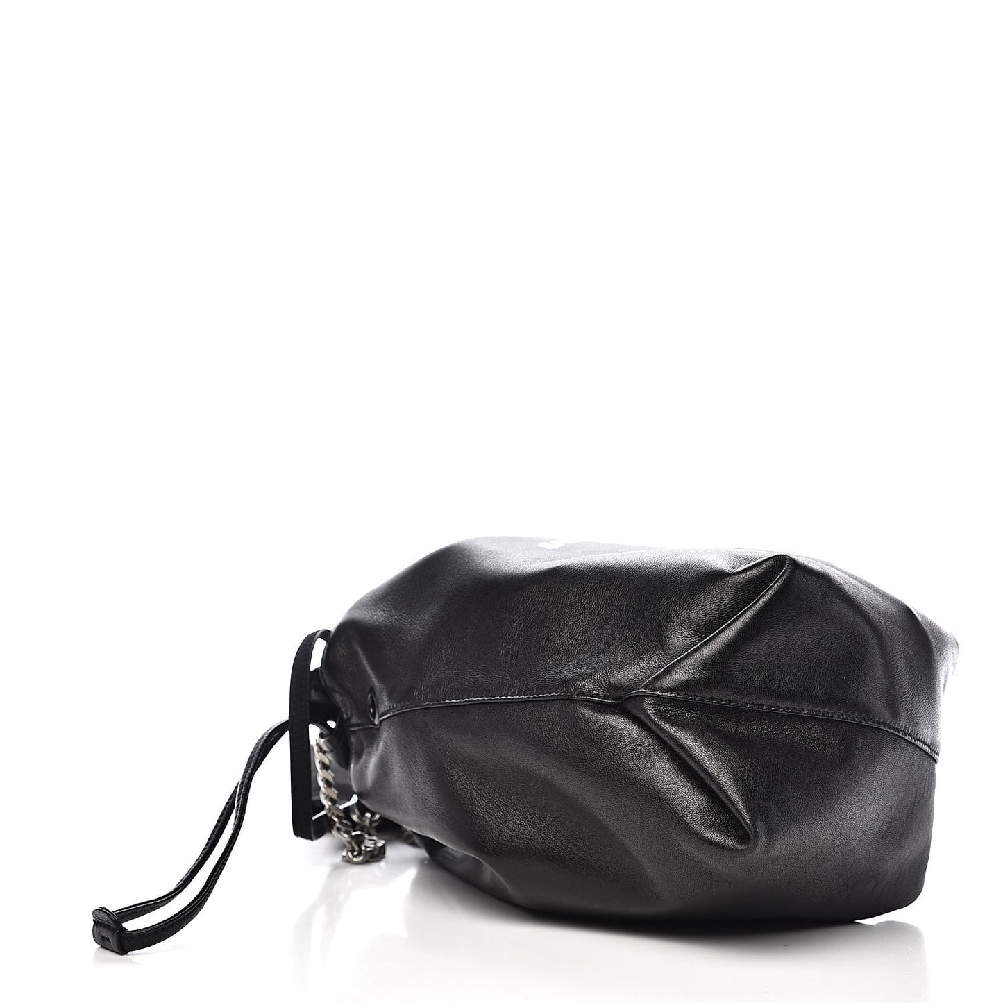 Lambskin Small Teddy Bucket Bag Black