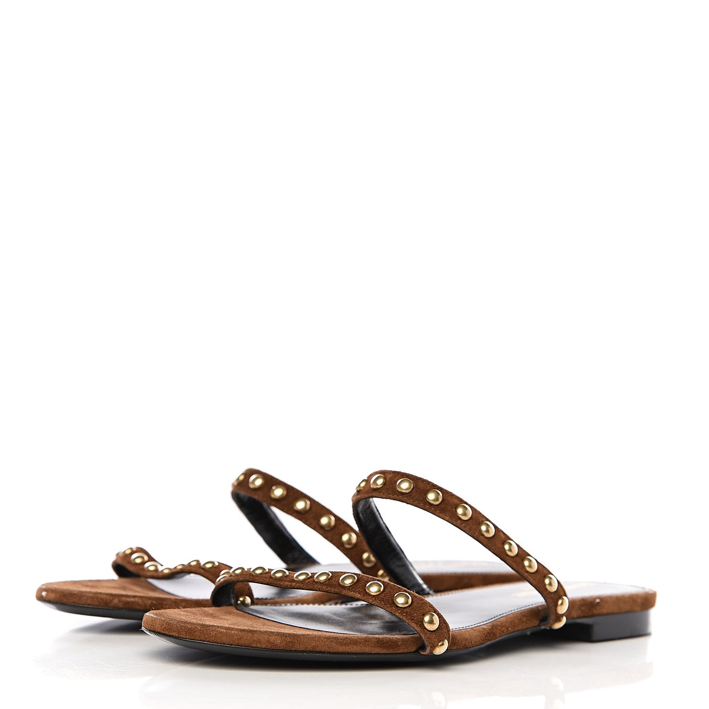 Suede Embellished Kiki Sandals 37.5 Brown