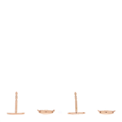 Hermes 18K Rose Gold TPM Ex-Libris Stud Earrings 3 of 4