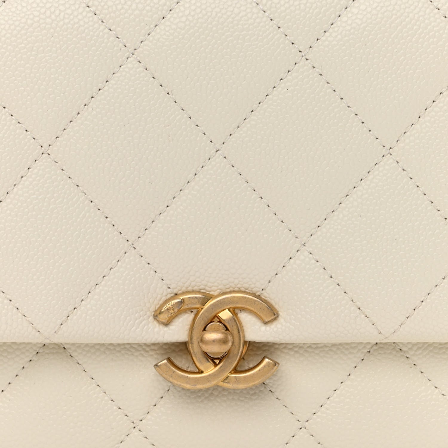Chanel Shiny Caviar Quilted Small Chain Melody Flap White 8 of 11