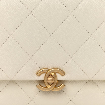 Chanel Shiny Caviar Quilted Small Chain Melody Flap White 8 of 11