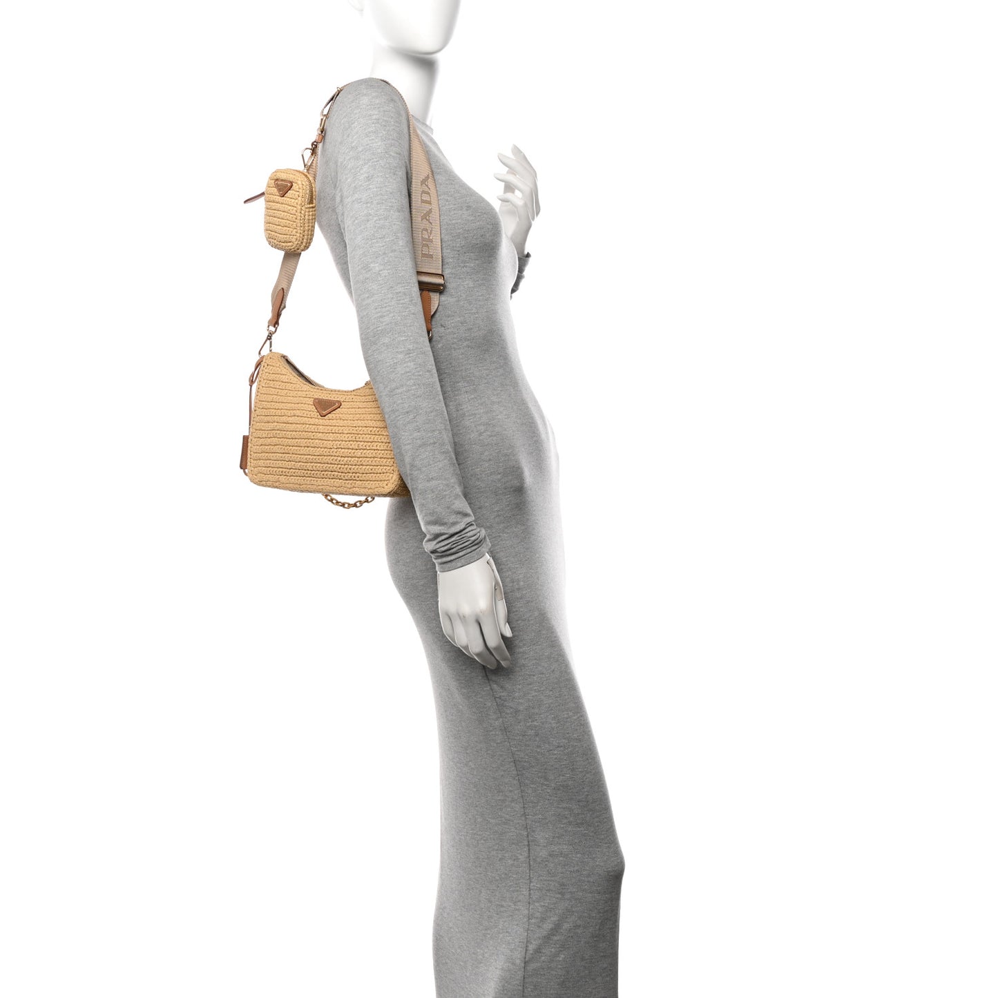 Yarn Raffia Effect Crochet Re-Edition 2005 Shoulder Bag Naturale