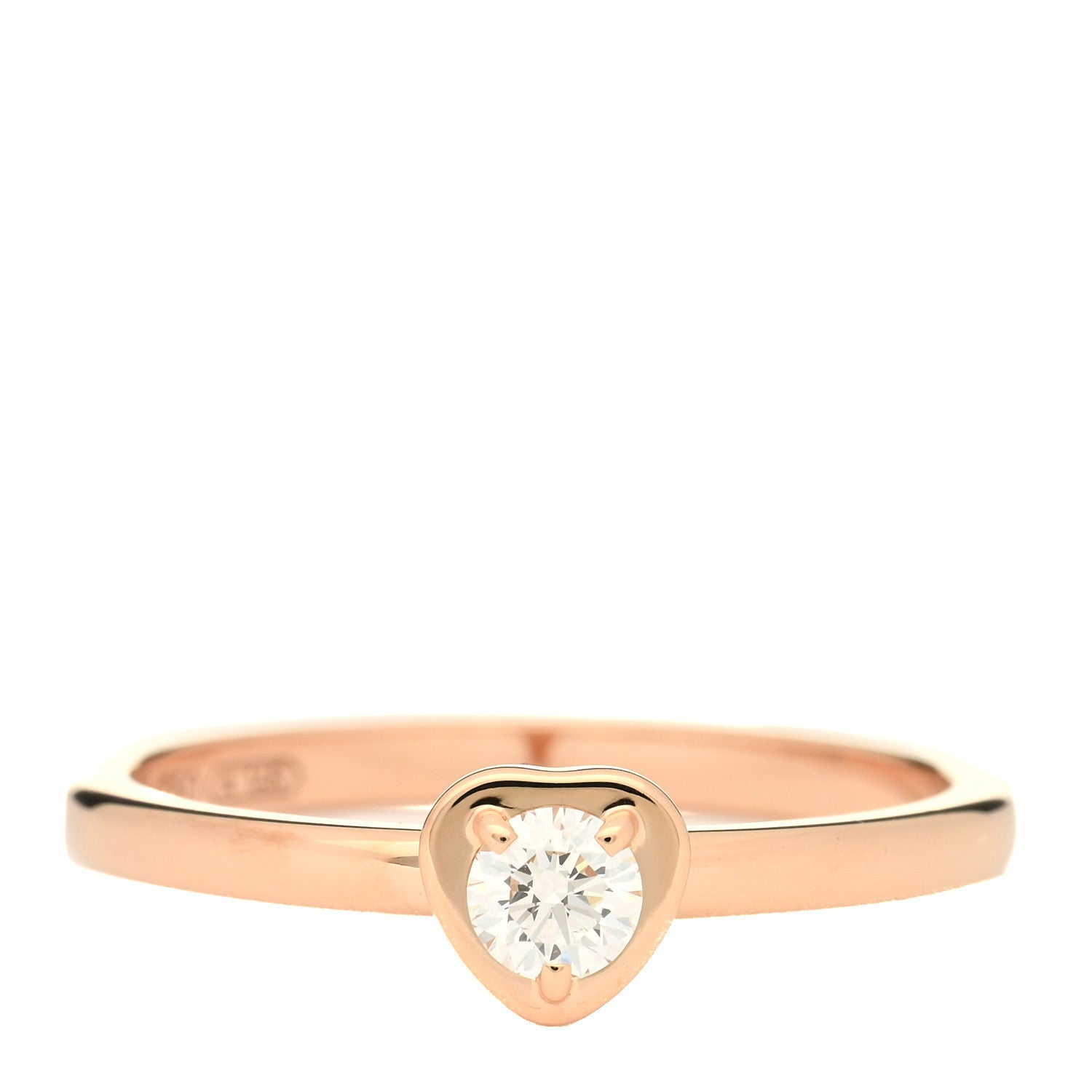 Cartier 18K Pink Gold Diamond D'Amour Heart Ring 53 6.5 1 of 4