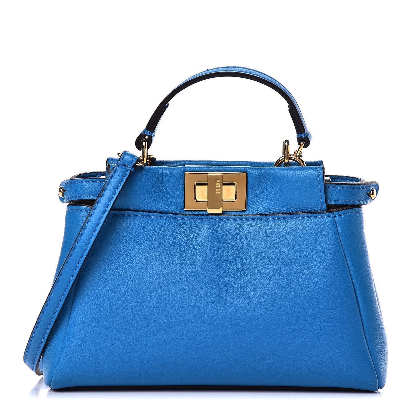 Shiny Nappa Micro Peekaboo Iconic Satchel Blue Royal