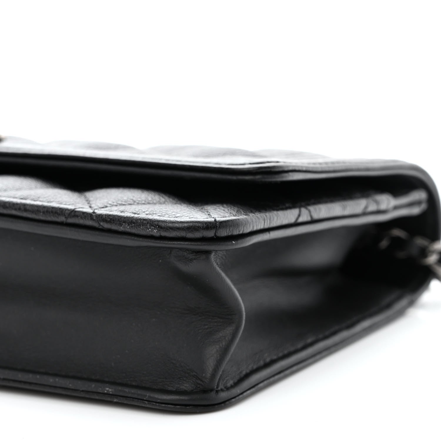 Chanel Grained Calfskin Quilted Boy Wallet On Chain WOC Black 11 of 12