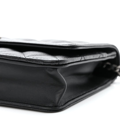 Chanel Grained Calfskin Quilted Boy Wallet On Chain WOC Black 11 of 12