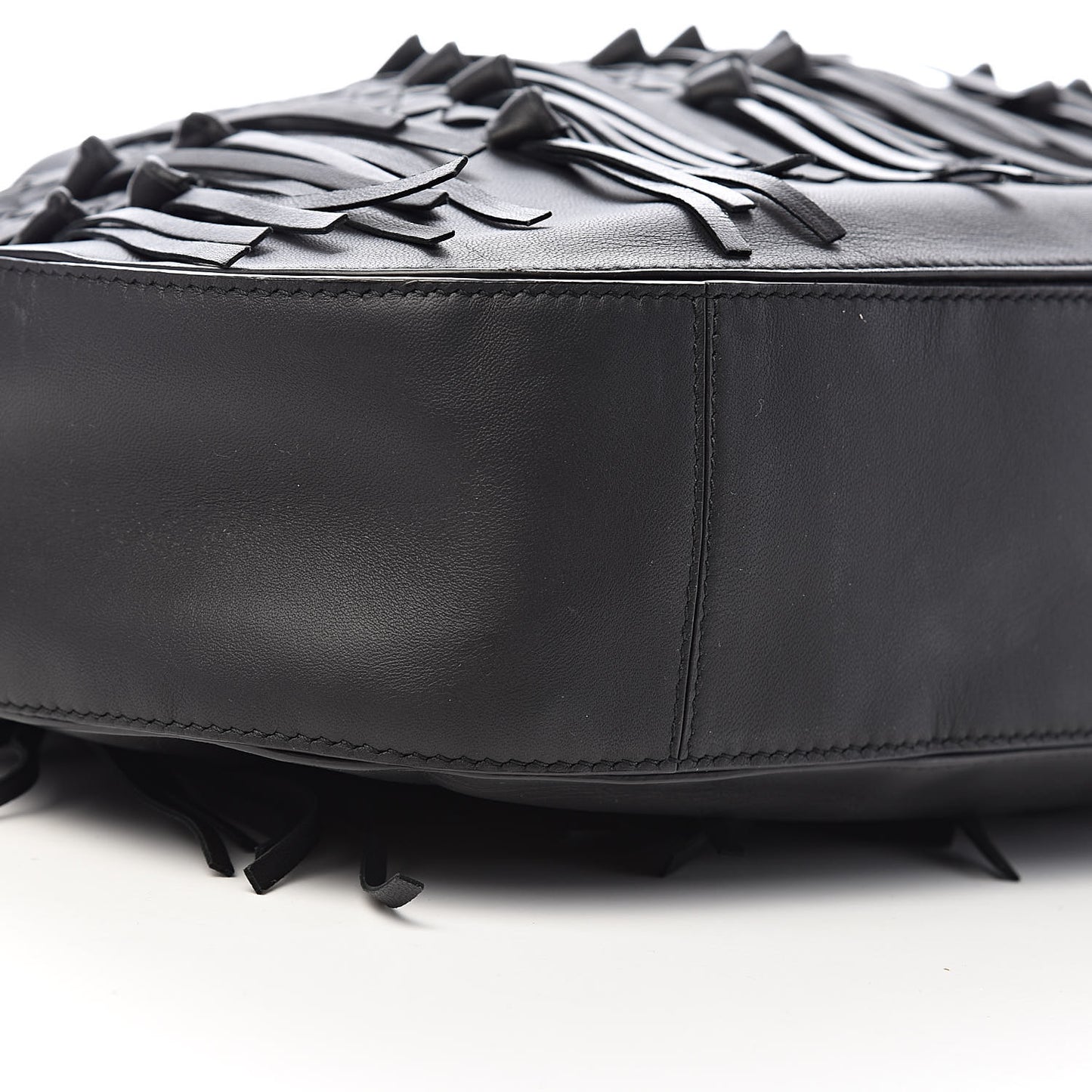 Nappa Intrecciato Fringe Large Brio Loop Hobo Black
