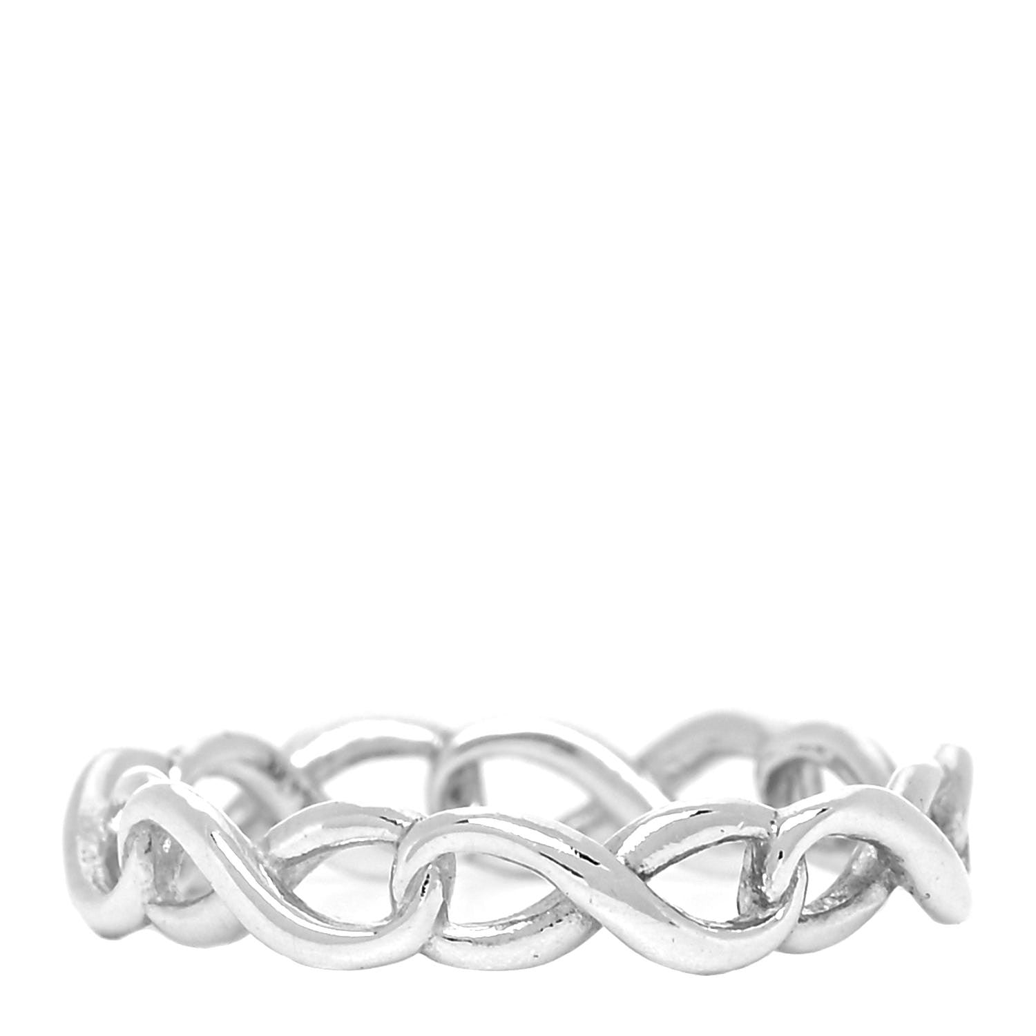 Tiffany Sterling Silver Narrow Infinity Band Ring 46 3.75 3 of 5