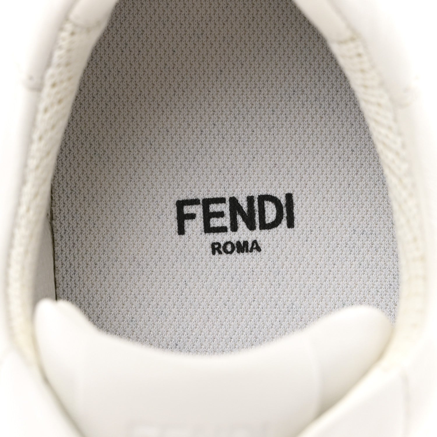 Fendi Vitello Karligraphy Embossed Womens Low Top Sneakers 36.5 White 8 of 10