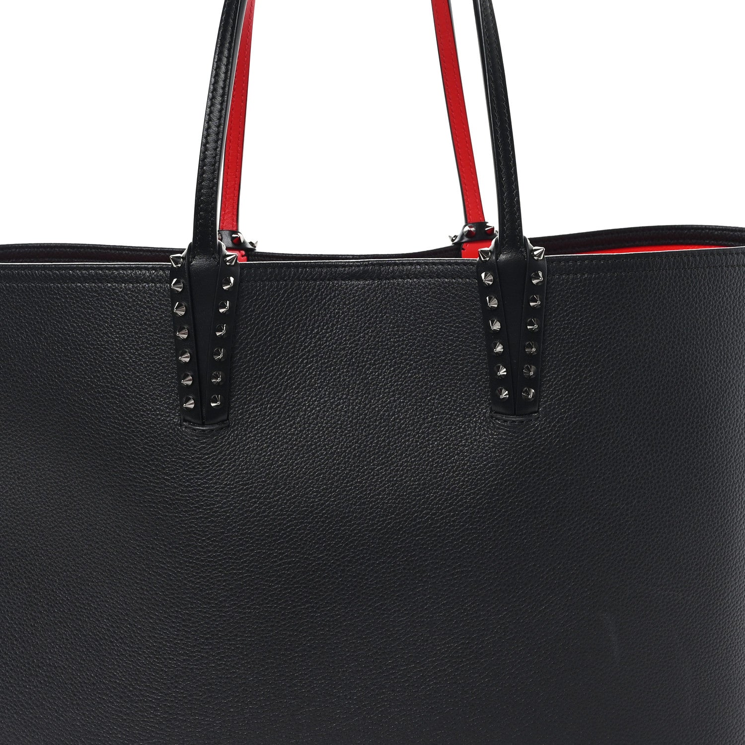 Christian Louboutin Calfskin Spikes East West Cabata Tote Black 9 of 12