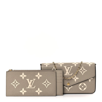 Louis Vuitton Empreinte Monogram Giant Felicie Pochette Tourterelle Creme 1 of 9