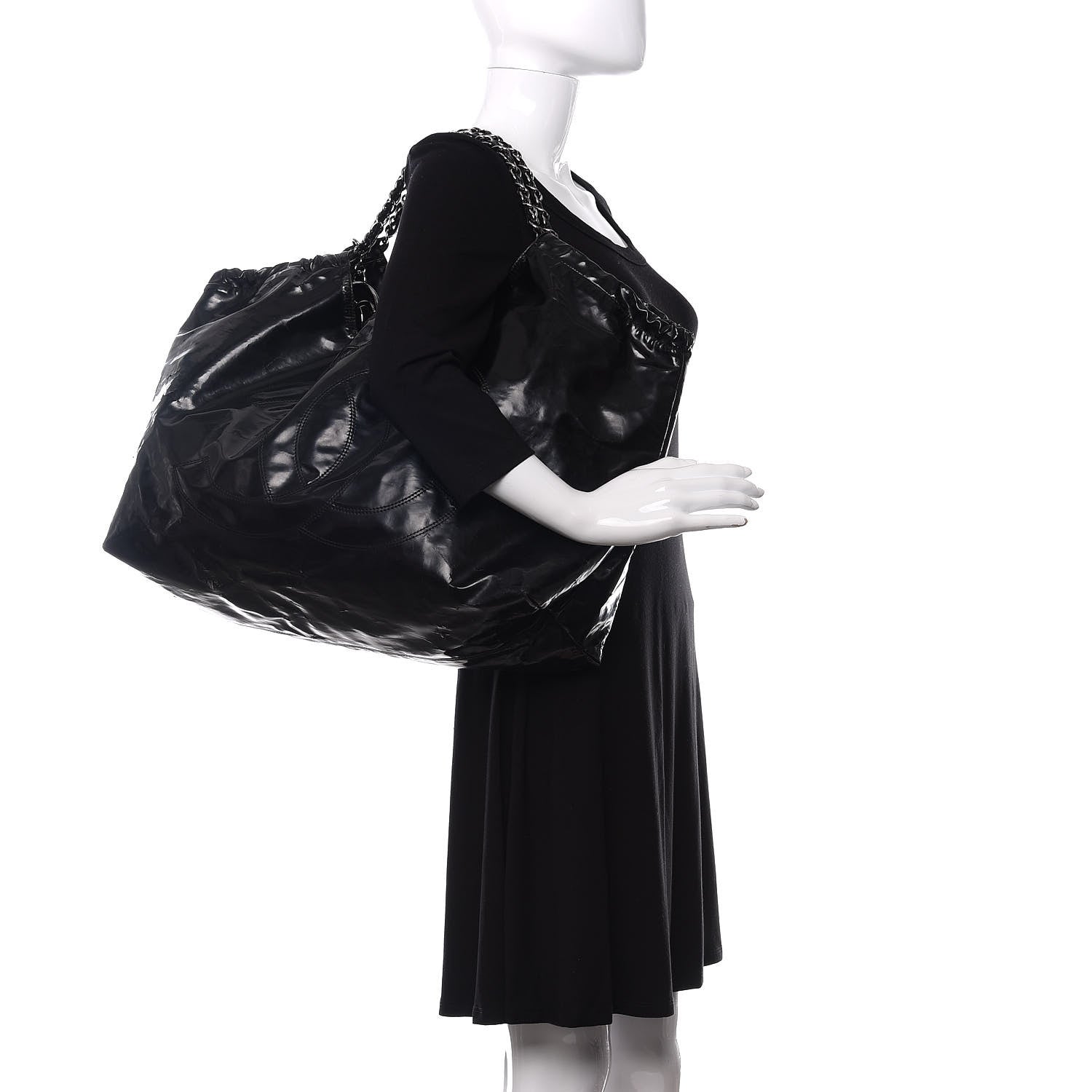 Chanel Vinyl XL Coco Cabas Black 2 of 15