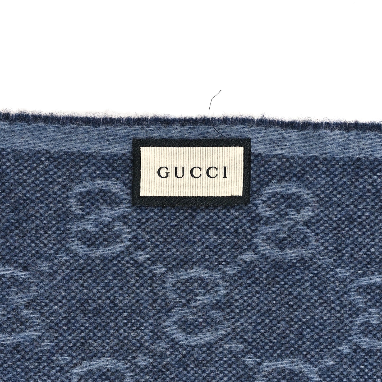 Wool Alpaca Monogram Web New Nikky Scarf Midnight Blue