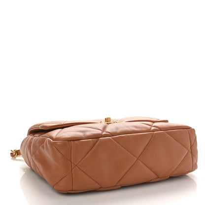 Chanel Lambskin Quilted Large Chanel 19 Flap Brown 4 of 9