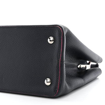 Louis Vuitton Taurillon Capucines MM Black Fuchsia 10 of 12