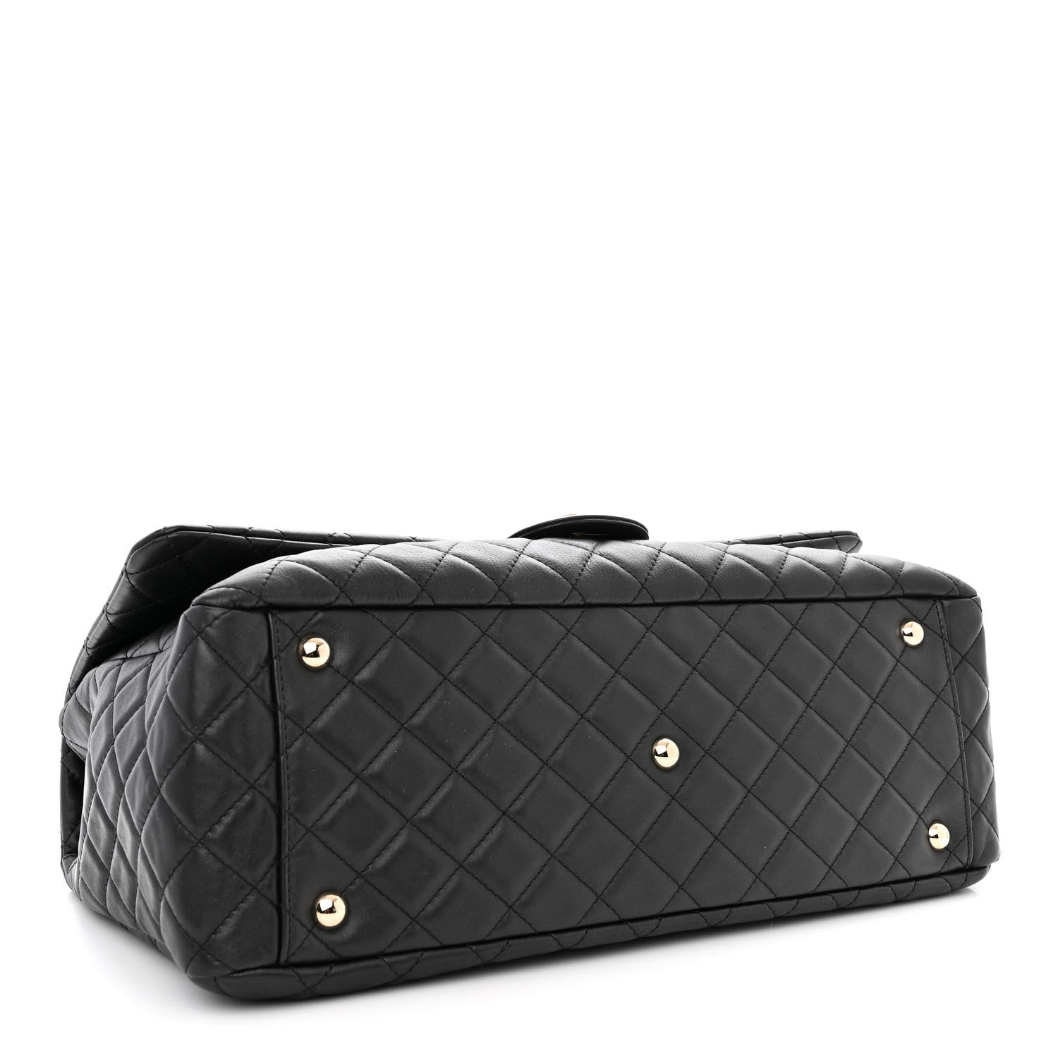 Chanel Metallized Calfskin Quilted XXL Travel Flap Bag Black 4 of 10